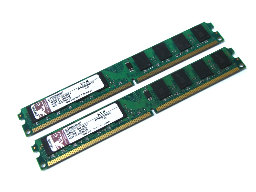 Kingston KVR800D2N6/2G 4GB (2 x 2GB Kit) 800MHz 2Rx8 Low Profile 240-pin DIMM, Non-ECC DDR2 Desktop Memory - Discount Prices, Technical Specs and Reviews