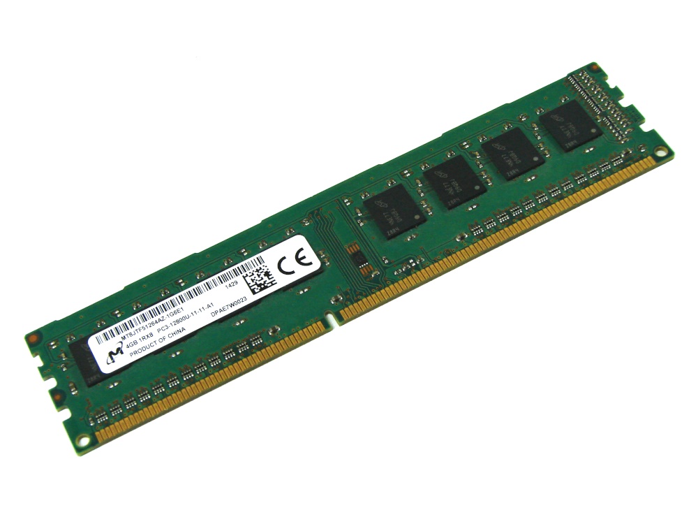 Micron MT8JTF51264AZ-1G6E1 4GB PC3-12800U-11-11-A1 1600MHz 1Rx8 240pin DIMM Desktop Non-ECC DDR3 Memory - Discount Prices, Technical Specs and Reviews