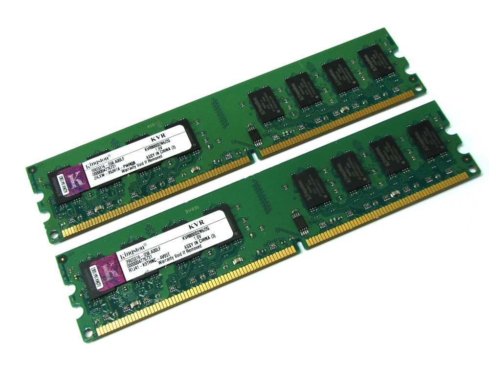 Kingston KVR800D2N6/2G 4GB (2 x 2GB Kit) PC2-6400U 800MHz 2Rx8 240-pin DIMM, Non-ECC DDR2 Desktop Memory - Discount Prices, Specs and Reviews [Kingston KVR800D2N6/2G 4GB (2 2GB Kit) PC2-6400U 800MHz