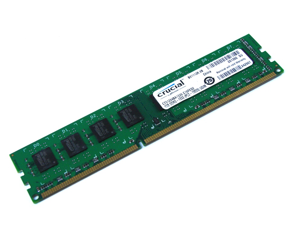 Crucial CT51264BA1339 4GB PC3-10600U-9-11-B1 2Rx8 1333MHz 240-pin DIMM Desktop Non-ECC DDR3 Memory - Discount Technical Specs and Reviews [Crucial CT51264BA1339 PC3-10600U-9-11-B1 DDR3 1333MHz 240pin DIMM Desktop Non-ECC DDR3 Memory Full