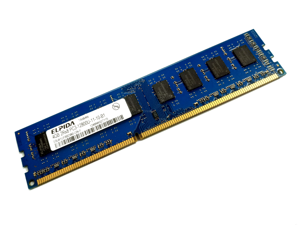 (image for) Elpida EBJ41UF8BDW0-GN-F 4GB PC3-12800U-11-10-B1 1600MHz 2Rx8 240pin DIMM Desktop Non-ECC DDR3 Memory - Discount Prices, Technical Specs and Reviews