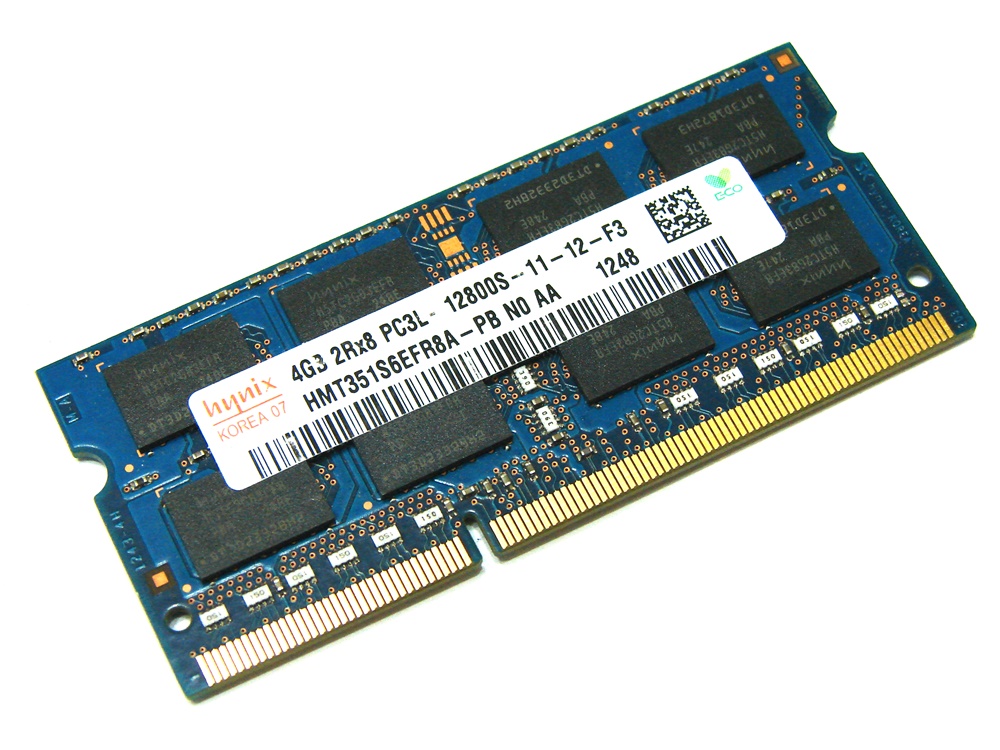 Hynix HMT351S6EFR8A-PB 4GB PC3L-12800S-11-12-F3 1600MHz 204pin Laptop / Notebook SODIMM CL11 1.35V (Low Voltage) Non-ECC DDR3 Memory - Discount Prices, Technical Specs and Reviews