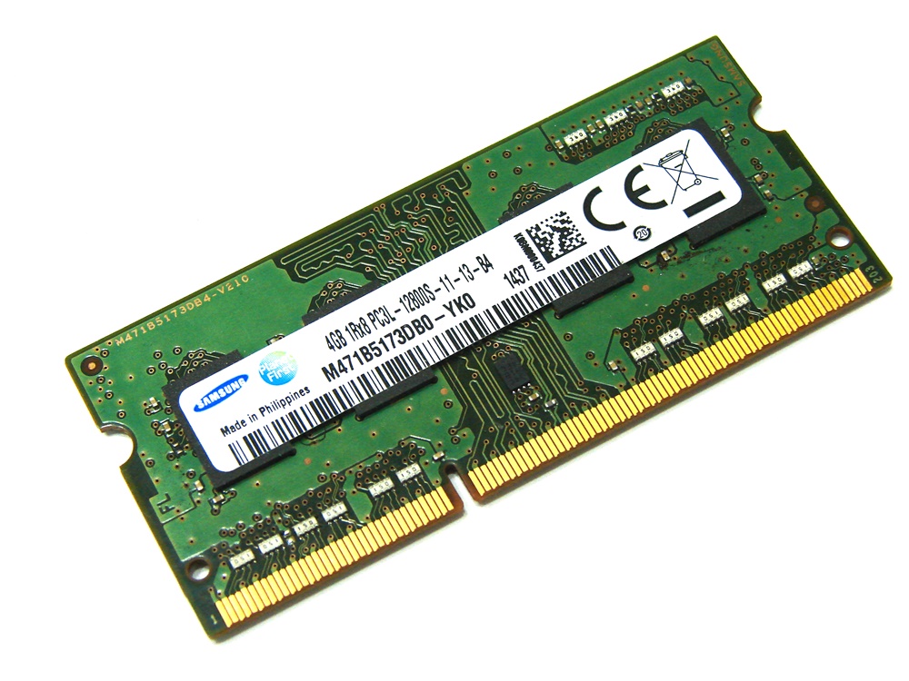 Samsung M471B5173DB0-YK0 4GB PC3L-12800S-11-13-B4 1Rx8 1600MHz 204pin Laptop / Notebook SODIMM CL11 1.35V Low Voltage 240pin DIMM Desktop Non-ECC DDR3 Memory - Discount Prices, Technical Specs and Reviews