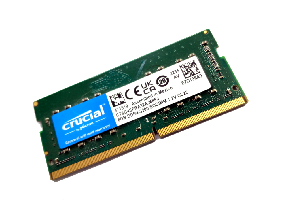 (image for) Crucial CT8G4SFRA32A 8GB 1Rx8 3200MHz PC4-25600 260pin Laptop / Notebook SODIMM CL22 1.2V Non-ECC DDR4 Memory - Discount Prices, Technical Specs and Reviews