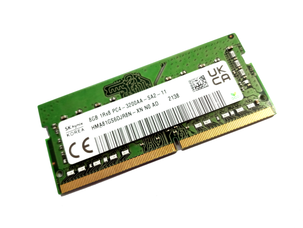 (image for) Hynix HMA81GS6DJR8N-XN 8GB PC4-3200AA-SA2-11 1Rx8 3200MHz PC4-25600 260pin Laptop / Notebook SODIMM CL22 1.2V Non-ECC DDR4 Memory - Discount Prices, Technical Specs and Reviews