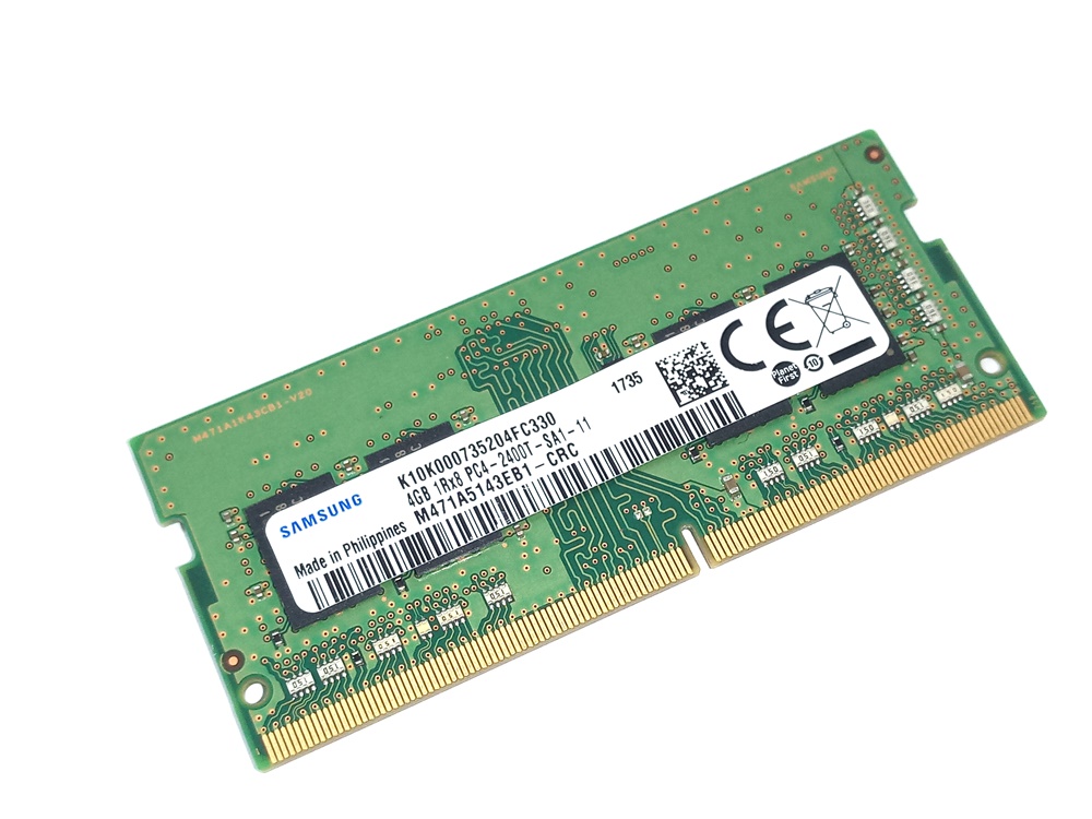Samsung M471A5143EB1-CRC 4GB PC4-2400T-SA1-11 1Rx8 2400MHz PC4-19200 260pin Laptop / Notebook SODIMM CL17 1.2V Non-ECC DDR4 Memory - Discount Prices, Technical Specs and Reviews