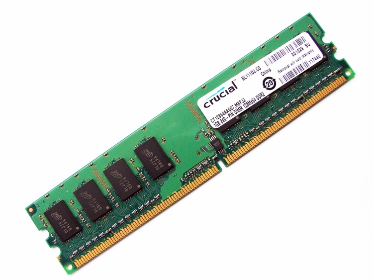 (image for) Crucial CT12864AA667.M8FJ2 PC2-5300U 1GB 1Rx8 240-pin DIMM, Non-ECC DDR2 Desktop Memory - Discount Prices, Technical Specs and Reviews